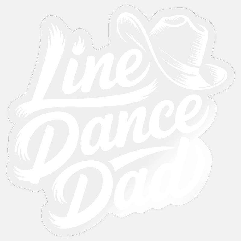 Line Dance Dad - Sticker size S (10 x 10 cm) - transparent glossy