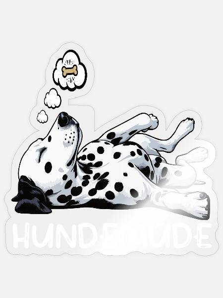 Hundemüde Dalmatiner Dalmatinerbesitzer Dalmatine - Sticker Größe S (10 x 10 cm) - Transparent glänzend