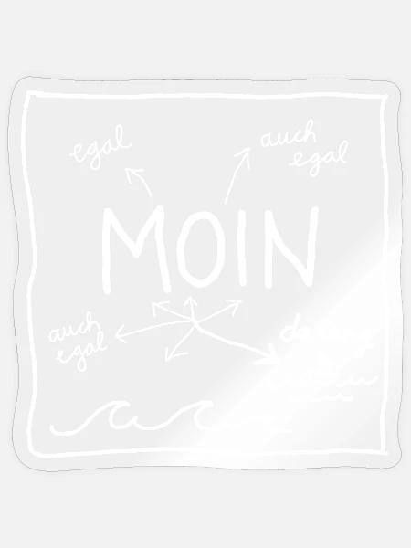Moin Wegweiser Meer Urlaub - Sticker Größe S (10 x 10 cm) - Transparent glänzend