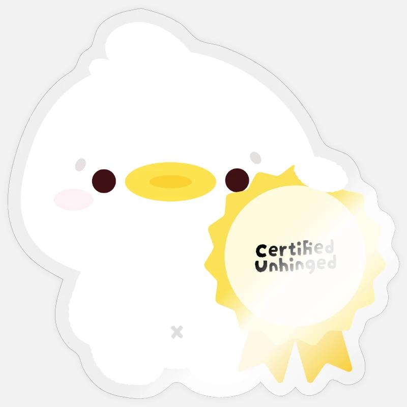 Zertifizierte unberechenbare Ente - Sticker Größe S (10 x 10 cm) - Transparent glänzend