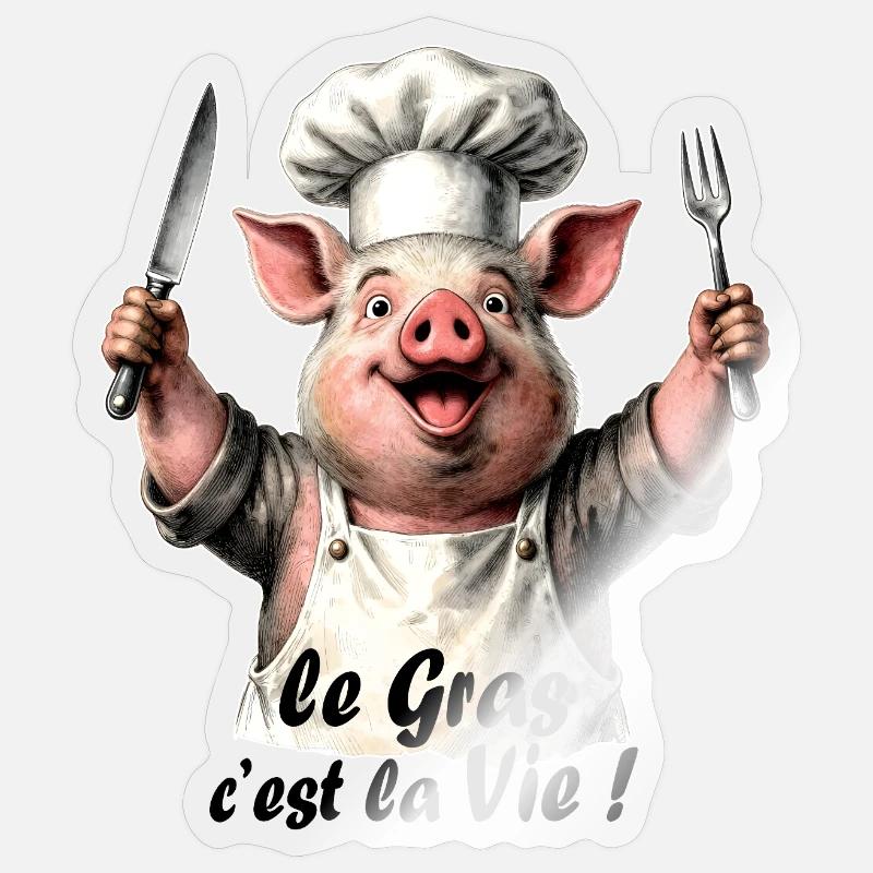 Le Gras, c'est la Vie - Sticker taille S (10 x 10 cm) - brillant transparent