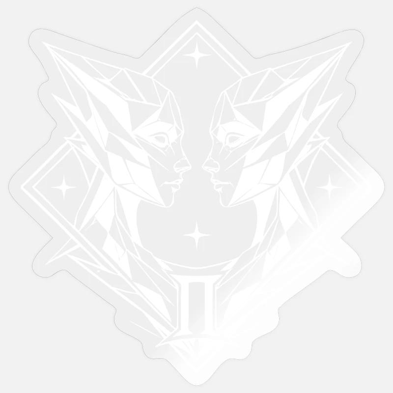 Gémeaux – Dualité et Équilibre - Sticker taille S (10 x 10 cm) - brillant transparent