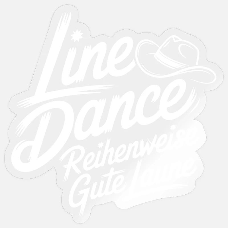 Line Dance Gute Laune - Sticker Größe S (10 x 10 cm) - Transparent glänzend