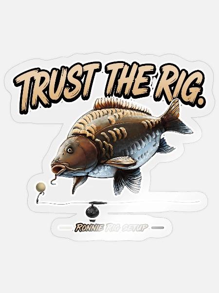 Trust The Rig Karpfenfischen Ronnie Rig - Sticker Größe S (10 x 10 cm) - Transparent glänzend