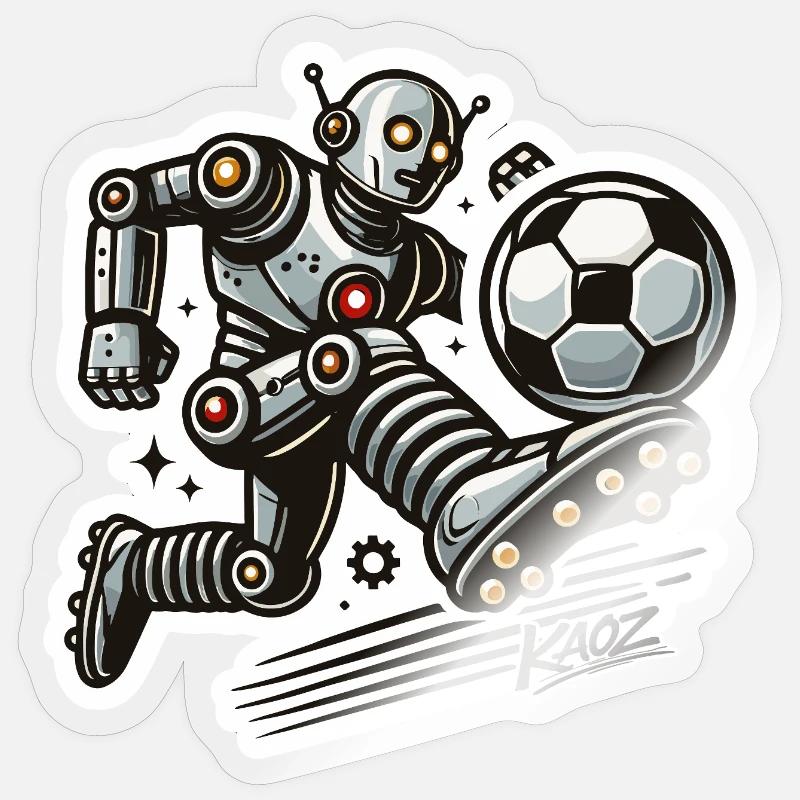 Robo Striker Soccer Bot - Sticker size S (10 x 10 cm) - transparent glossy