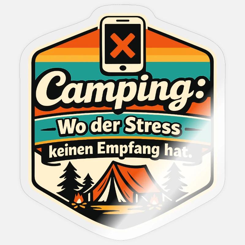 Camper - Sticker size S (10 x 10 cm) - transparent glossy