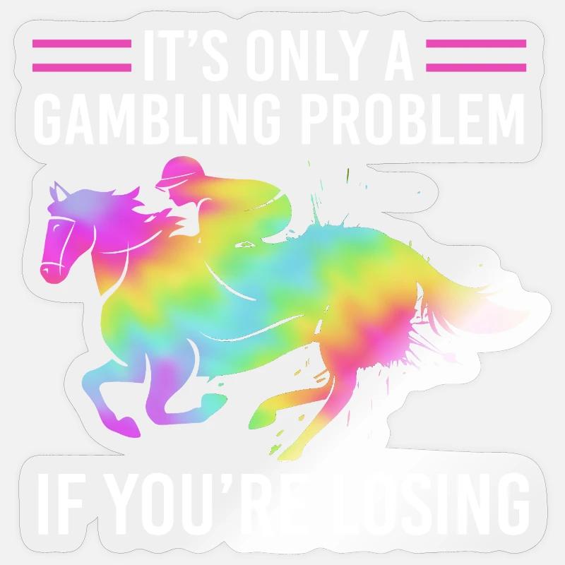 Courses de chevaux - Sticker taille S (10 x 10 cm) - brillant transparent