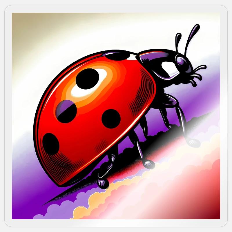 coccinelle - Sticker taille S (10 x 10 cm) - brillant transparent