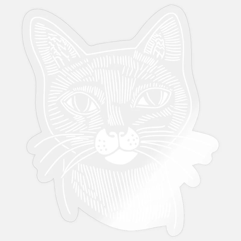 Chat - Sticker taille S (10 x 10 cm) - brillant transparent
