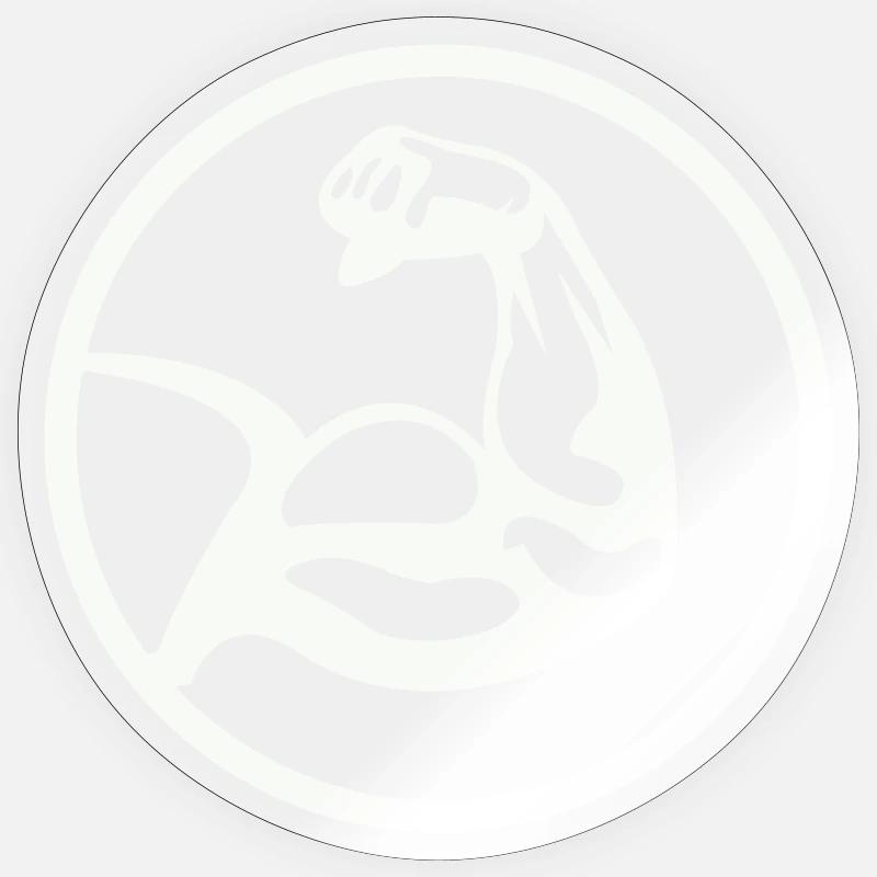 Biceps Noir Blanc - Sticker taille S (10 x 10 cm) - brillant transparent