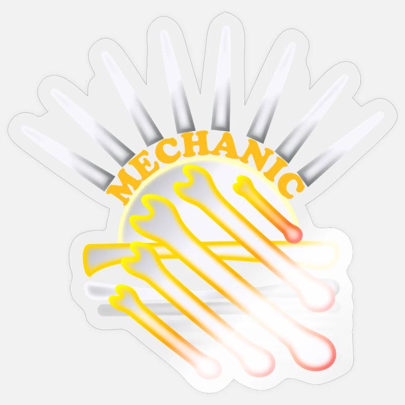 clé de mécanicien - Sticker taille S (10 x 10 cm) - brillant transparent