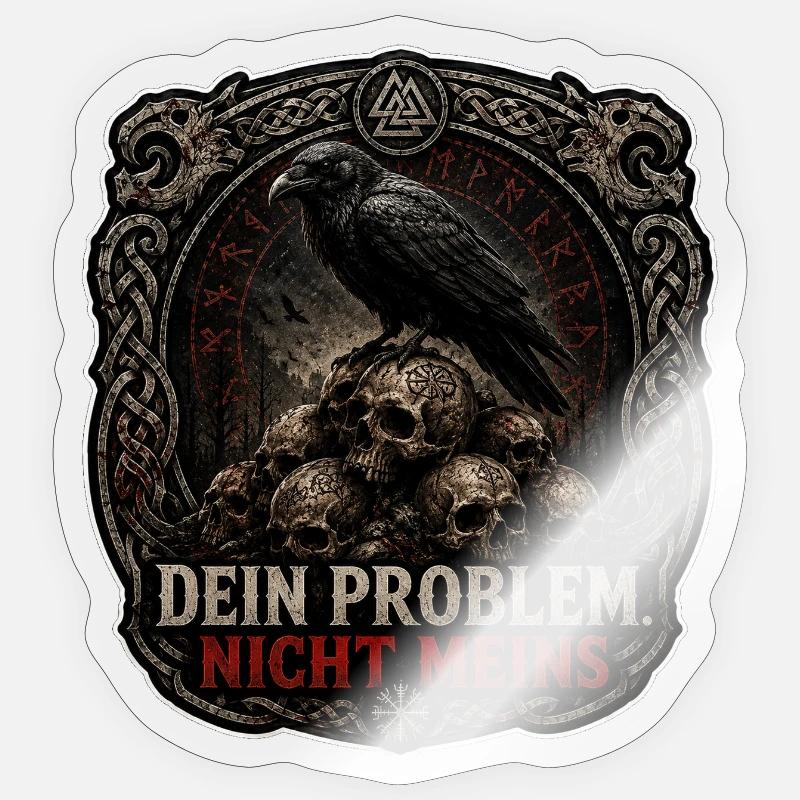 Dein Problem Nicht Meins Gothic Patch - Sticker Größe S (10 x 10 cm) - Transparent glänzend