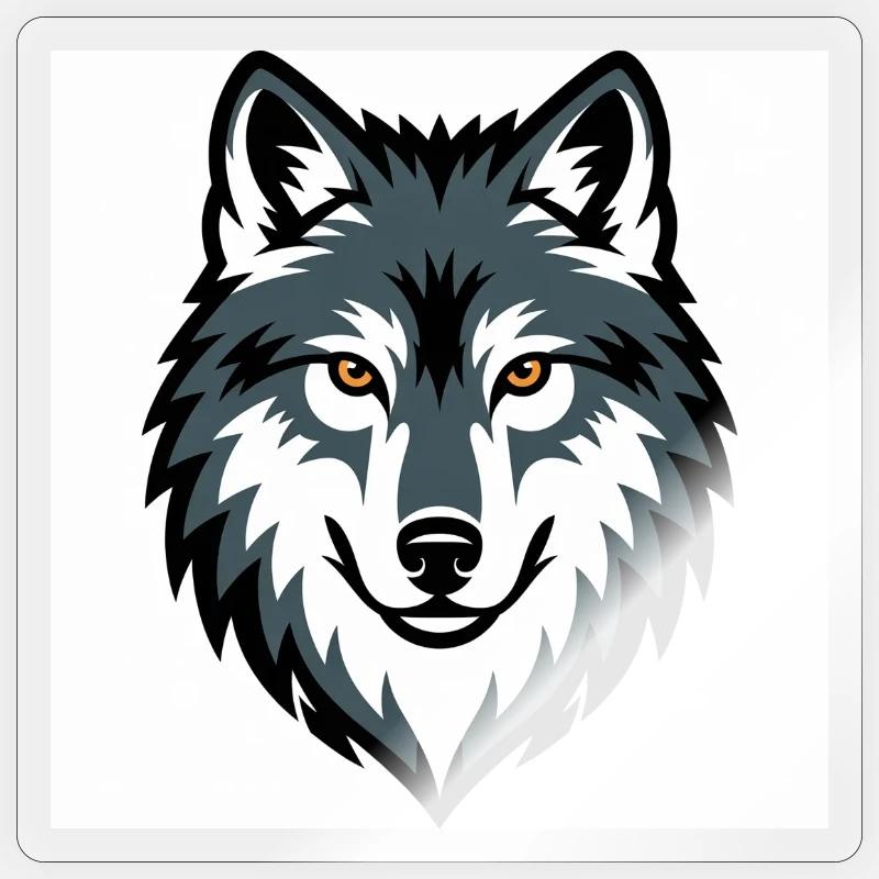 Wolf Graphic Emblem - Sticker Größe S (10 x 10 cm) - Transparent glänzend