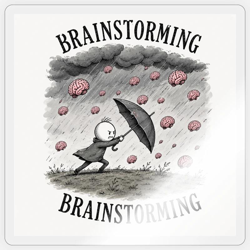 Brainstorming - Sticker Größe S (10 x 10 cm) - Transparent glänzend