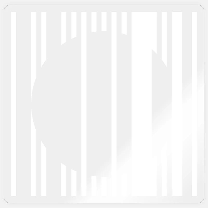 Vertical Stripe Circle - Sticker size S (10 x 10 cm) - transparent glossy