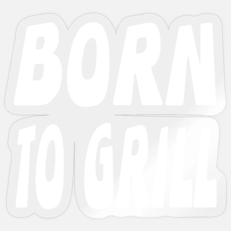 Grill - Sticker size S (10 x 10 cm) - transparent glossy