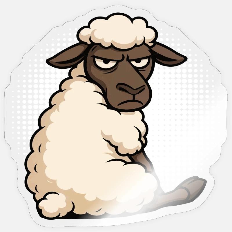 Schaf Schafe Schäfer Schafhalter Schafbock - Sticker Größe S (10 x 10 cm) - Transparent glänzend