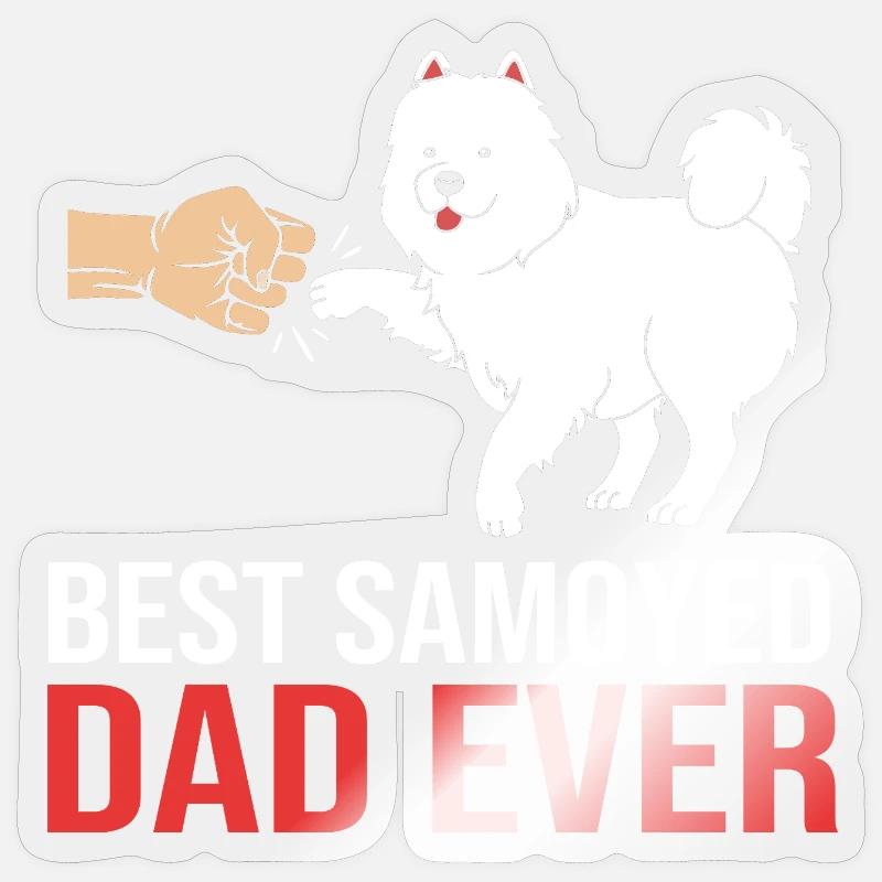 Samoyède - Sticker taille S (10 x 10 cm) - brillant transparent