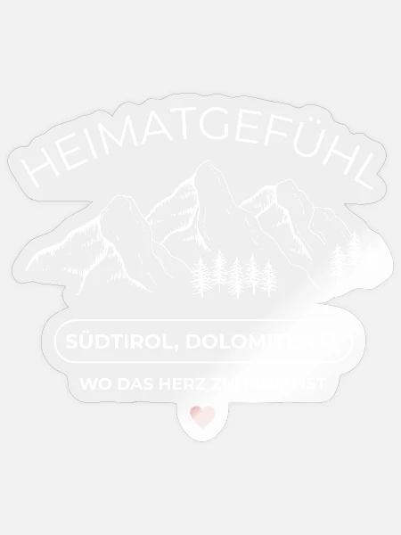 Heinatliebe - Südtirol - Dolomiten - Sticker Größe S (10 x 10 cm) - Transparent glänzend