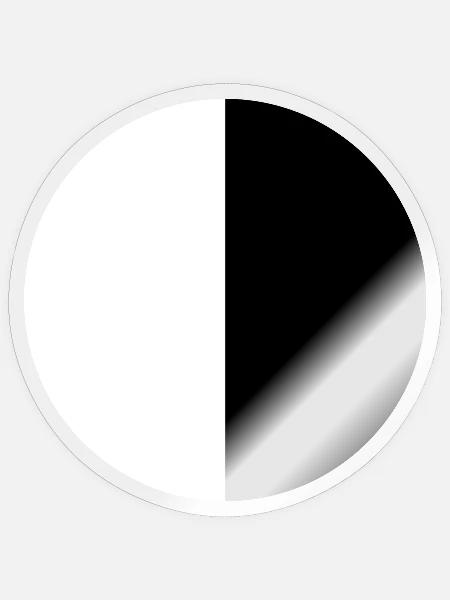 Halbmond Blockgrafik Weiß und Schwarz - Sticker Größe S (10 x 10 cm) - Transparent glänzend