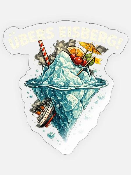 Über Eisberg Sommer Abenteuer - Sticker Größe S (10 x 10 cm) - Transparent glänzend