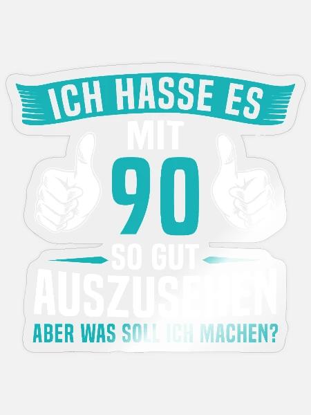 90 Jahre 90. Geburtstag Mann Frau 90 Jahre - Sticker Größe S (10 x 10 cm) - Transparent glänzend