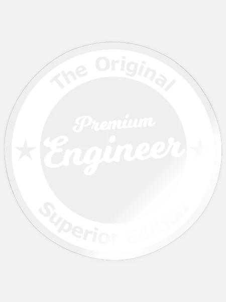 Premium Engineer Abzeichen - Sticker Größe S (10 x 10 cm) - Transparent glänzend