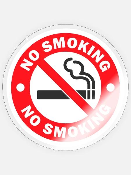 Aufkleber zum Rauchverbotswarnschild - Sticker Größe S (10 x 10 cm) - Transparent glänzend