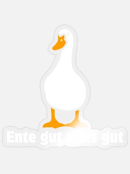 Ente gut alles gut | Cartoon - Sticker Größe S (10 x 10 cm) - Transparent glänzend