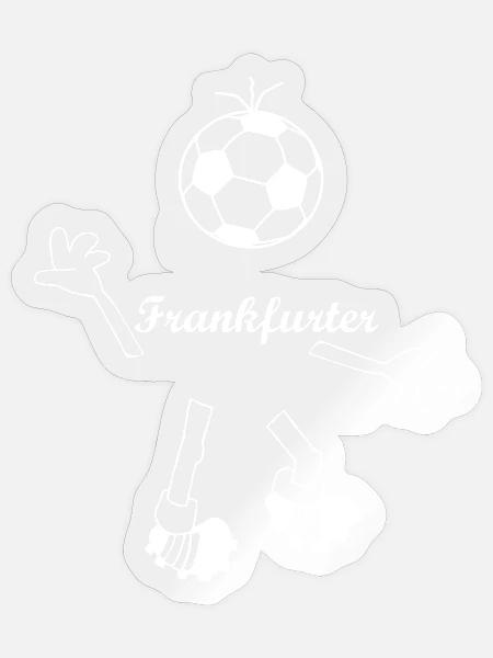 Frankenfurter Fußballdoodle - Sticker Größe S (10 x 10 cm) - Transparent glänzend