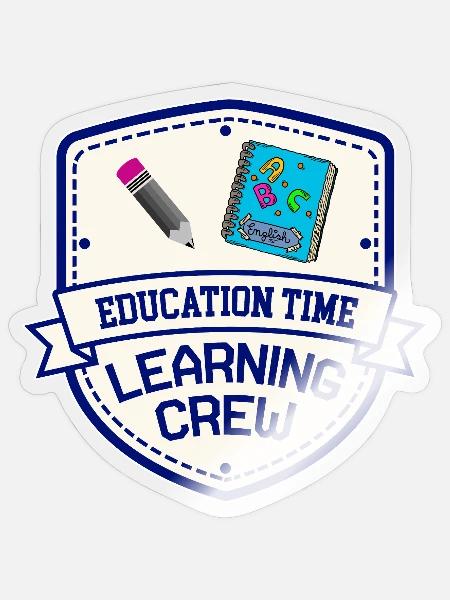 Ausbildungszeit | Learning Crew Shirt - Sticker Größe S (10 x 10 cm) - Transparent glänzend
