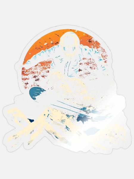 Snowboarder Porträt - Sticker Größe S (10 x 10 cm) - Transparent glänzend