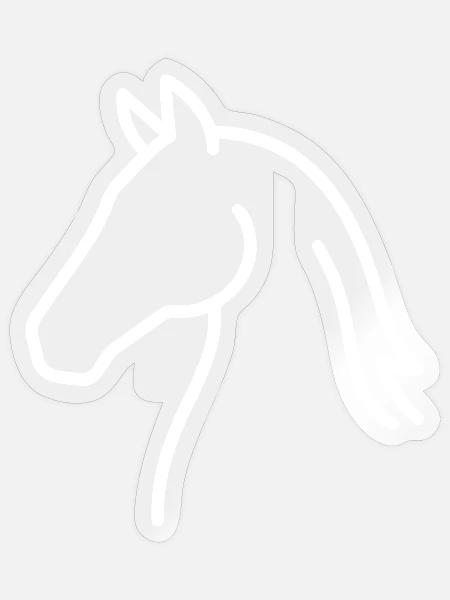 Pferdekopf Pferdeliebe Reiten Elegante Kunst - Sticker Größe S (10 x 10 cm) - Transparent glänzend
