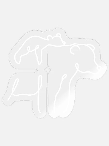 Bär mit Jungtier Familie Schutz Wildnis - Sticker Größe S (10 x 10 cm) - Transparent glänzend