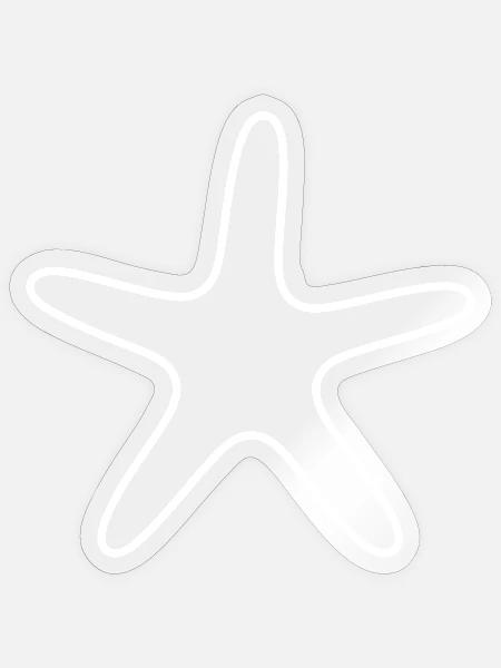 Minimalistische Sternfischlinienzeichnung - Sticker Größe S (10 x 10 cm) - Transparent glänzend
