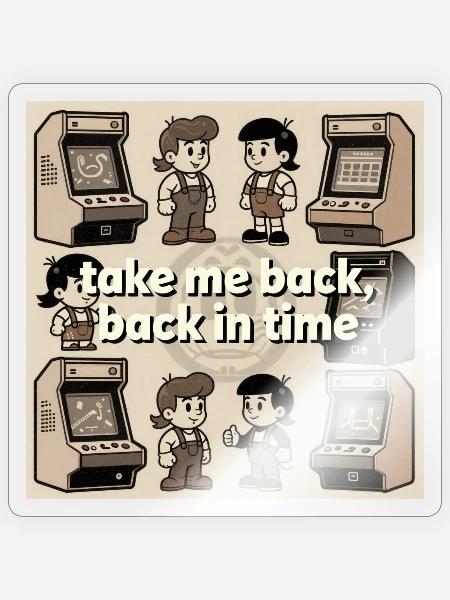 Retro-Gaming - Sticker Größe S (10 x 10 cm) - Transparent glänzend