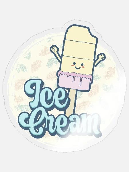 Eis - Sticker Größe S (10 x 10 cm) - Transparent glänzend