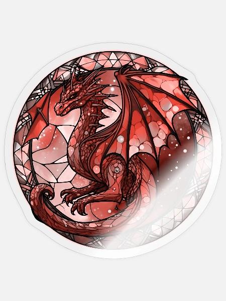 Rubin Dragon - Sticker Größe S (10 x 10 cm) - Transparent glänzend