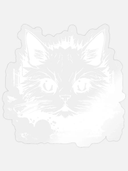 Katze Anime Look - Sticker Größe S (10 x 10 cm) - Transparent glänzend