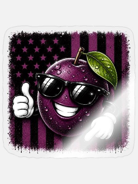 Pflaume USA Amerikanische Flagge Sonnenbrille - Sticker Größe S (10 x 10 cm) - Transparent glänzend