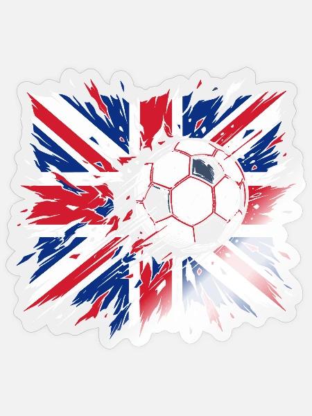 British Flag Football Splatter - Sticker Größe S (10 x 10 cm) - Transparent glänzend