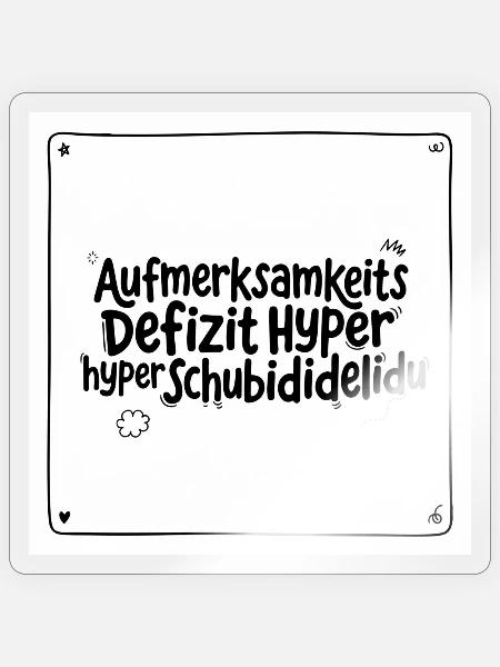 Aufmerksamkeitsabenteuer Wortwitz - Sticker Größe S (10 x 10 cm) - Transparent glänzend