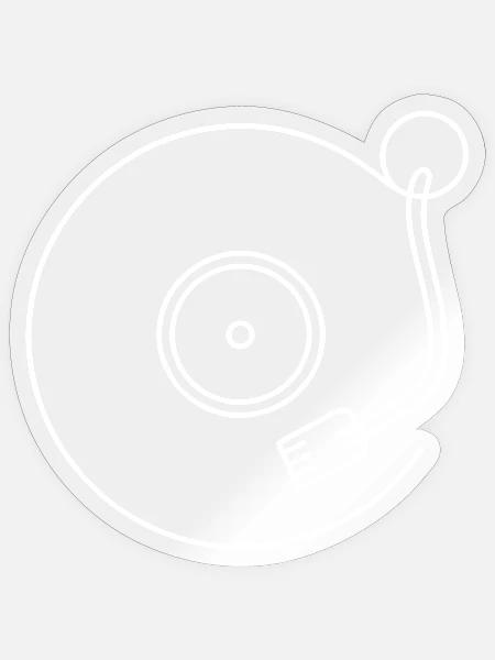 Schallplatten Silhouette - Sticker Größe S (10 x 10 cm) - Transparent glänzend