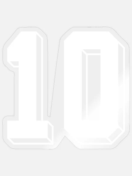 10 Jahre Trikot Nummer 10 sport trikot 10 - Sticker Größe S (10 x 10 cm) - Transparent glänzend