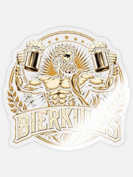 Bierkules - Black Edition - Sticker Größe S (10 x 10 cm) - Transparent glänzend