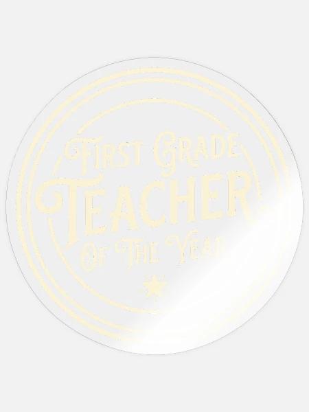 Lehrer der ersten Klasse des Jahres - Sticker Größe S (10 x 10 cm) - Transparent glänzend