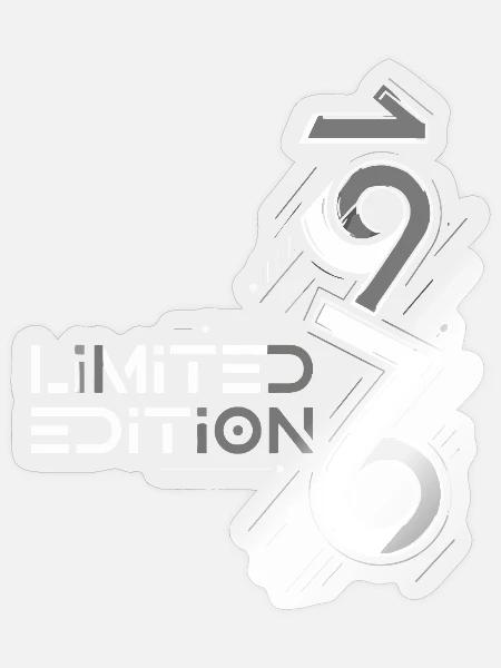 Limitierte Edition Vintage 1976 50th Birthday Man - Sticker Größe S (10 x 10 cm) - Transparent glänzend