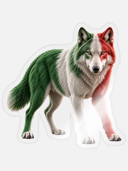 Italian Wolf - Sticker Größe S (10 x 10 cm) - Transparent glänzend