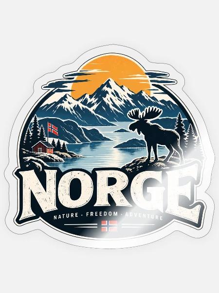 Norwegen - Sticker Größe S (10 x 10 cm) - Transparent glänzend
