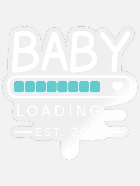 Baby Loading 2026 – Schwangerschaft & werdende Elt - Sticker Größe S (10 x 10 cm) - Transparent glänzend